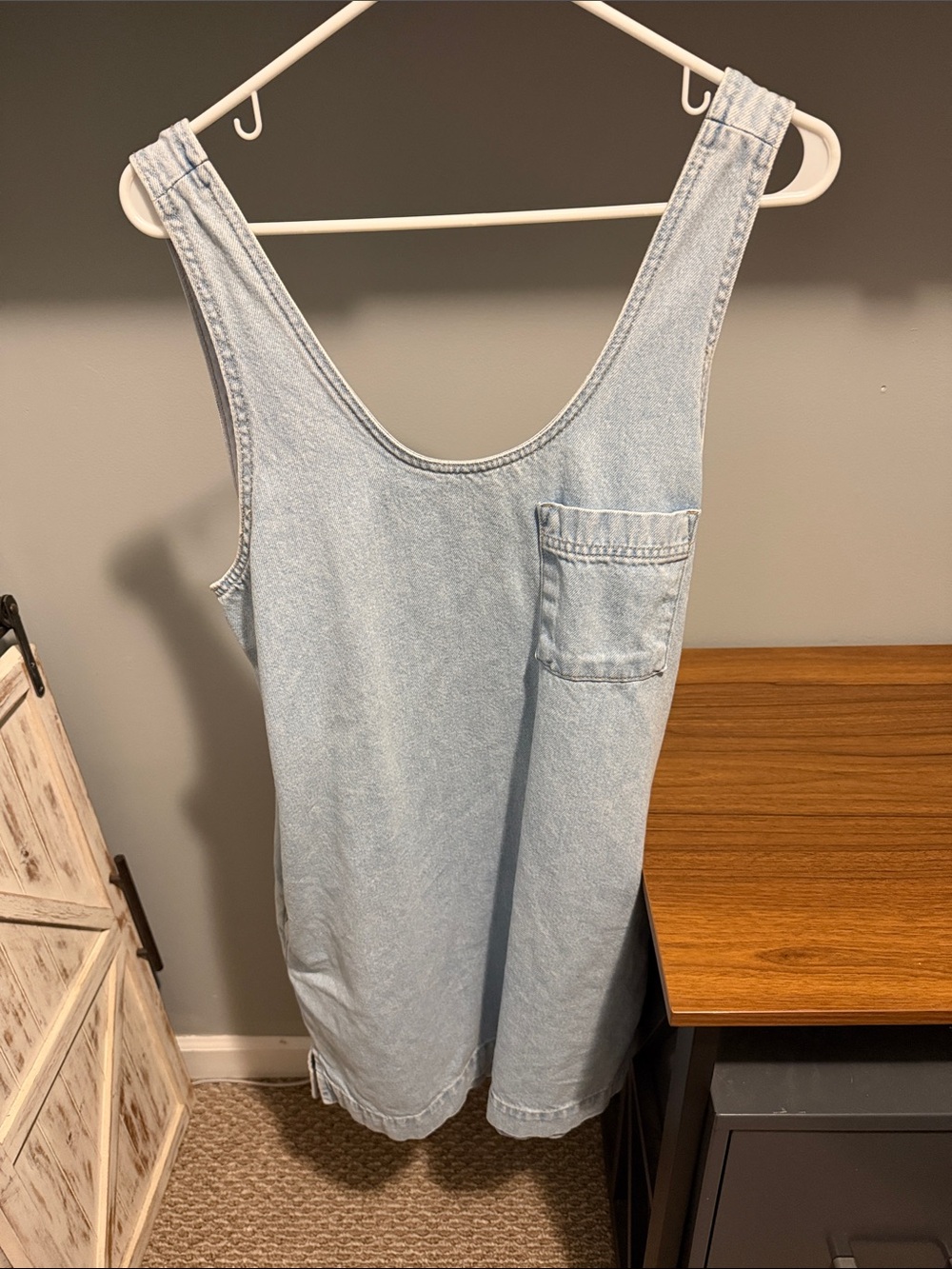 UNIVERSAL THREAD Light Wash Denim Overalls Dress - Women Jeans